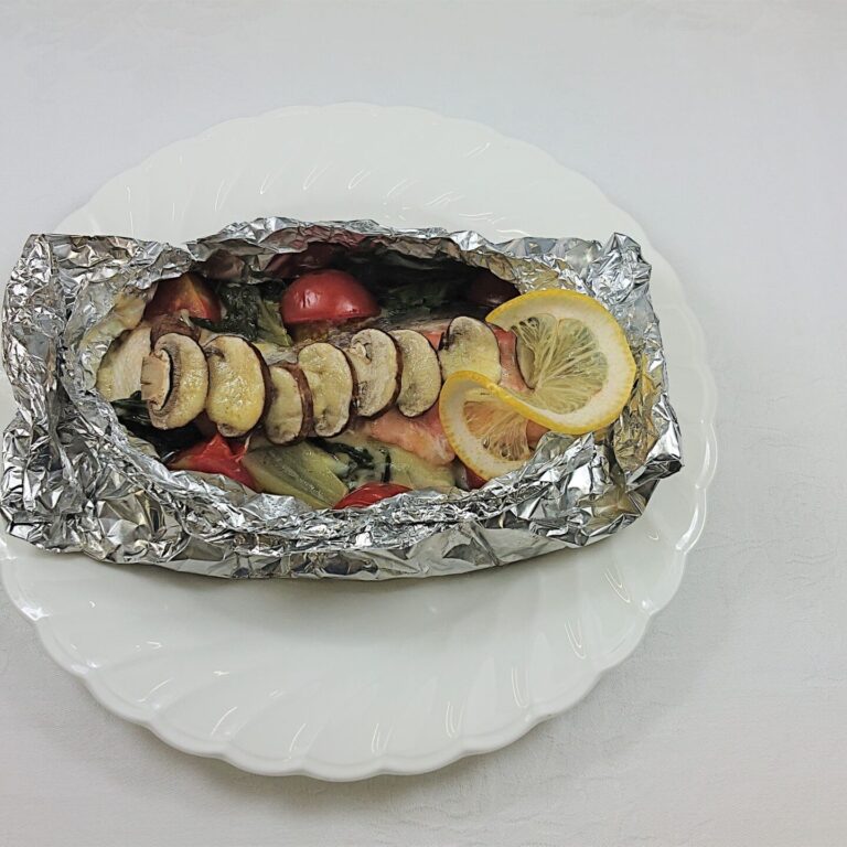 チーズとろ～り♪鮭の小松菜ホイル焼き